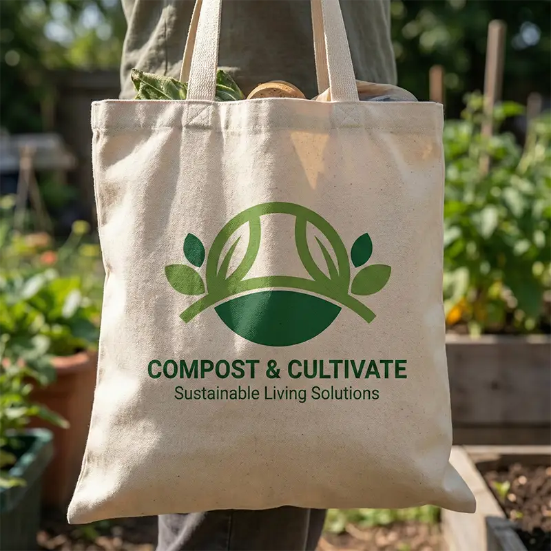 Agriculture logo on tote bag mockup
