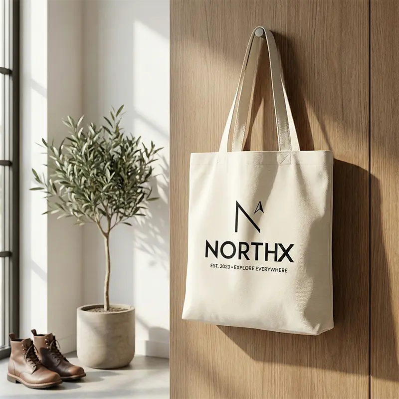 Black Arrow Travel Logo on Bag Mockup