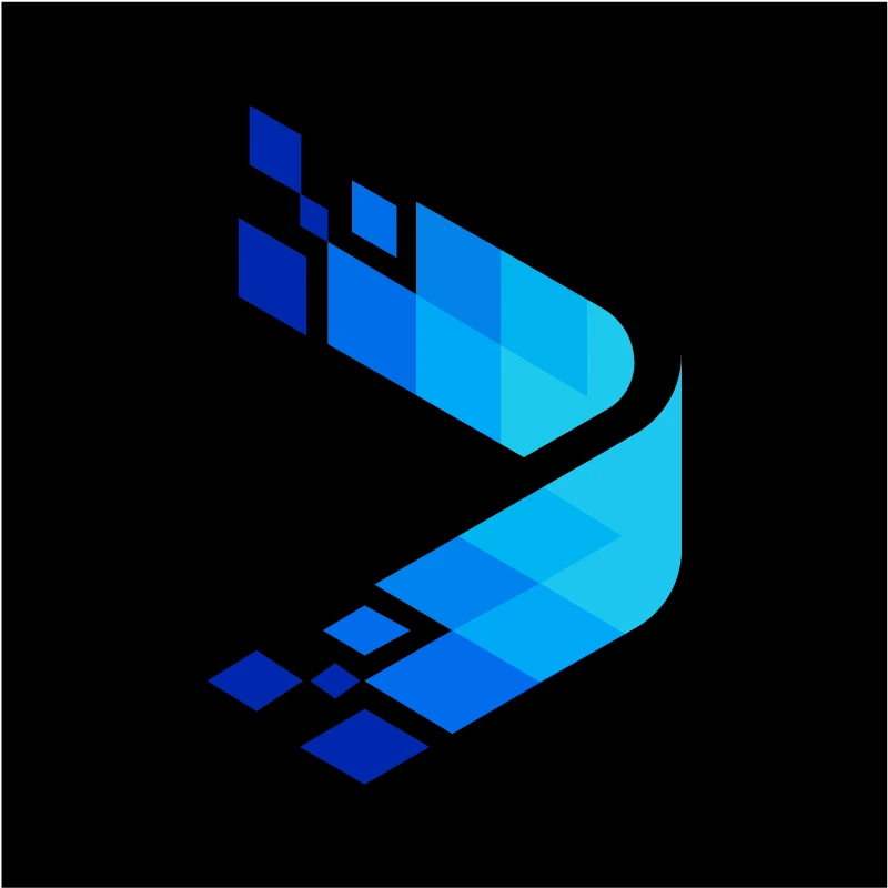 Blue digital arrow icon
