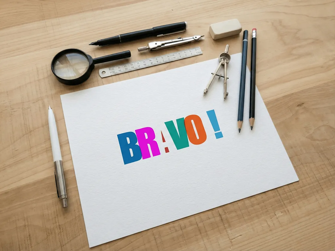 Bravo Colorful Typography Logo Mockup