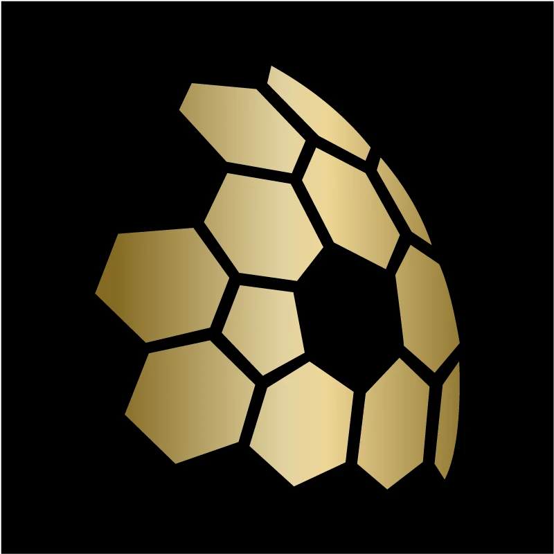 Gold honeycomb sphere icon