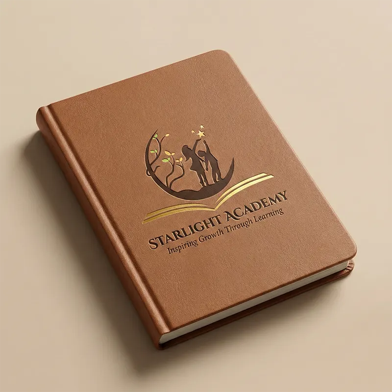 Kids star school logo on notebook mockup