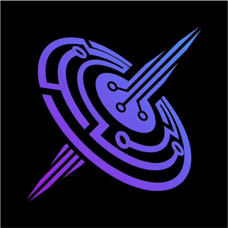 Purple circuit target icon