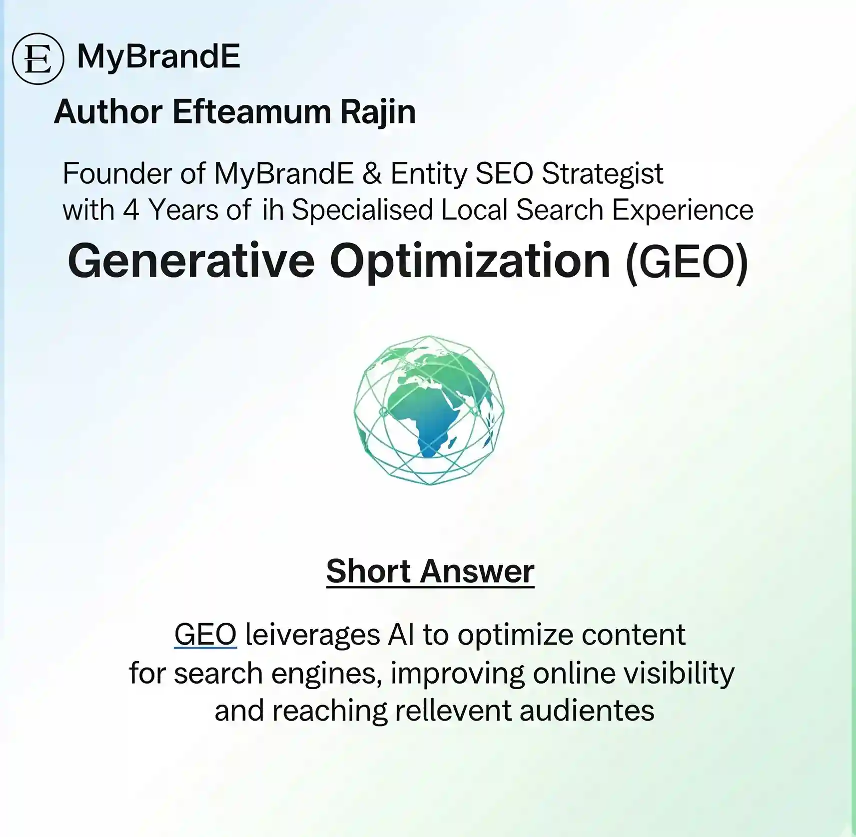 Generative engine optimisation structural overview
